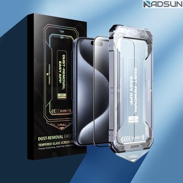 RADSUN IPhone Screen Protector - Precision Alignment, Dust-Removal Anti-Bubble Technology, 9H Hardness, Oleophobic Coating, Smooth Touch for Clear HD Display UAE | DUBAI عکس 1 
