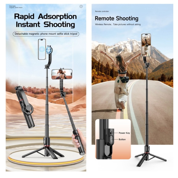 RADSUN L20 MagSafe Selfie stick Tripod with Bluetooth remote control  - 360° Rotatable UAE | DUBAI عکس 3 